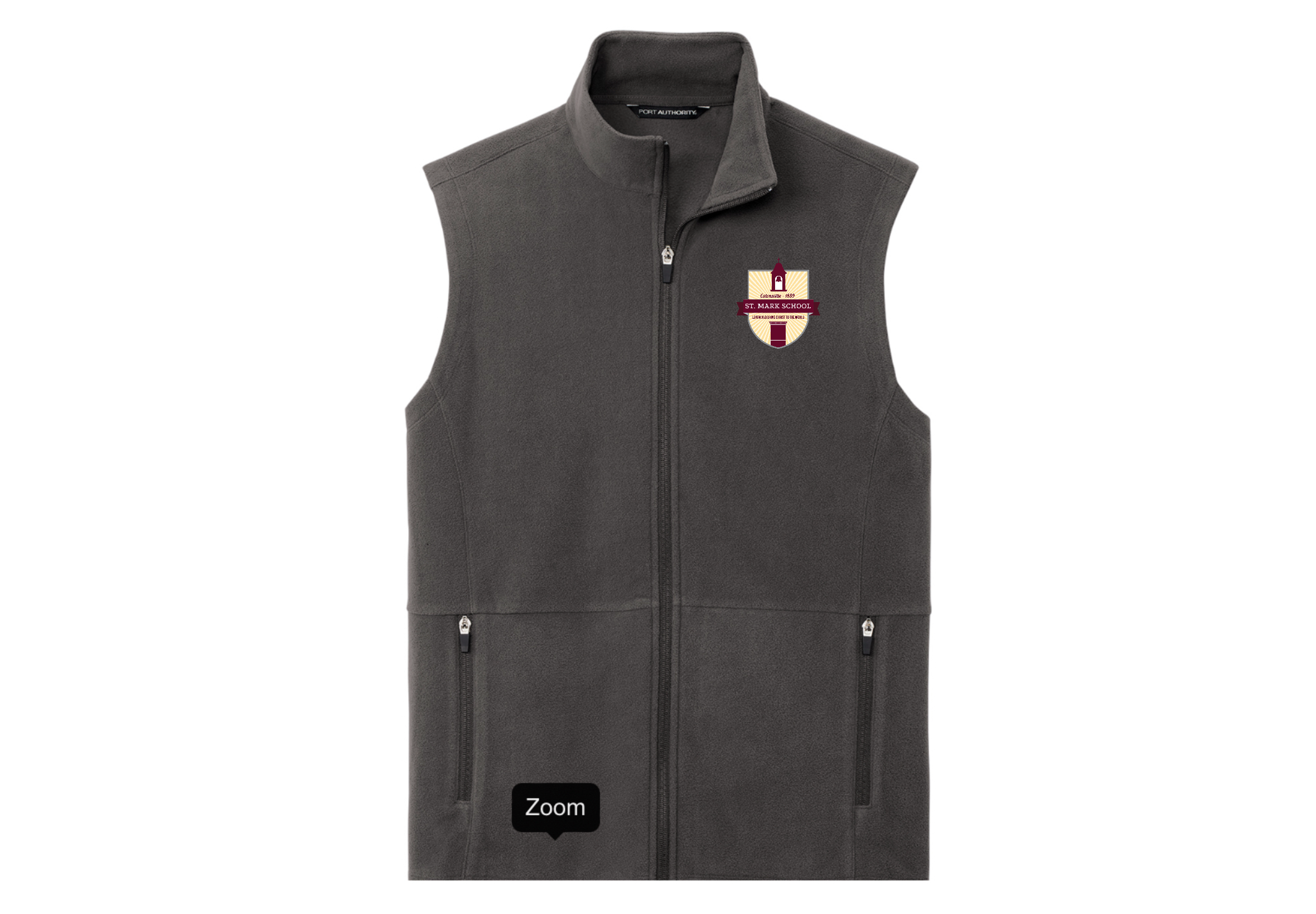 Embroidered fleece vest